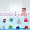 Jomyfant Bath Toys (8 Packs Rubber Animals Toys) Light Up Floating Rubber Toys Flashing Color Changing Light in Water Bathtub Shower Games Toys for Baby Kids Toddler Child …