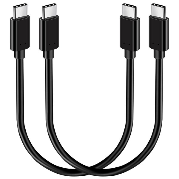 SUMPK 1FT USB C to USB C Cable 100W 2 Packs, Short USB C 3.1 Fast Charging PD Cord, 10Gbps High Speed Data, 4K@60Hz Video Output Compatible for iPhone 15/15 Plus/15 Pro Max, MacBook, Monitor, SSD