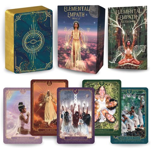 Earth Moon Magick Elemental Empath Tarot Card Set - 52 Cards with Guidebook Promotes Clarity, Spiritual Awakening - Recycled Paper Cards with Guide Book