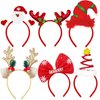 RIMYIUKU 6 PCS Christmas Headbands, Christmas Headwear for Women Men Kids,Christmas Party Headbands Christmas Party Favors Photos Booth Christmas Decorations