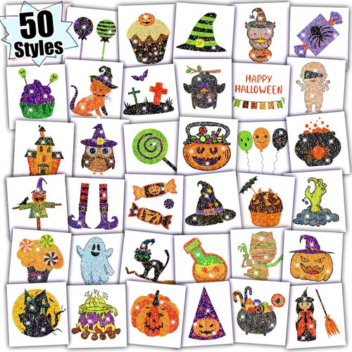 Partywind Glitter Halloween Party Supplies for Kids Treats, 50 Styles Kids Tattoos for Halloween ...