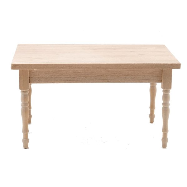 Dollhouse Miniature Rectangular Kitchen Table (Unfinished)