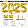 New Years Decorations 2025, Gold Number Balloons for New Years Eve Party Supplies, 40inch Gold Foil Balloon New Year Banner and Happy New Year Decorations 2025 NYE Decorations