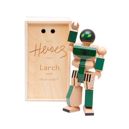 ONCE KIDS Playhard Hero Action Figures – Larch Wood Baby Toys for Imaginative Play –Sturdy & Durably Packaged Hero Toys for Kids