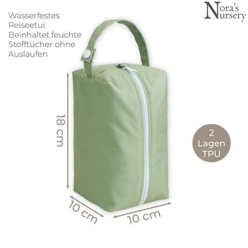 Nora's Nursery Reusable Baby Wipes 100% Cotton Washcloths Soft Absorbent Towel Face Wipes, Newborn Bath Face Towels, 20 Wipes with 1 Waterproof Pod for On-The-Go Moms, Ideal for Sensitive Skin