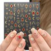 Maigitur Valentine's Day Star Moon Nail Stickers, Self-Adhesive Golden Heart Nail Art Decals for DIY Nail Decorations (6Sheets)