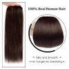 18" Clip in Hair Extensions Remy Human Hair for Women - Silky Straight Human Hair Clip in Extensions 60grams 4pieces Dark Brown #2 Color