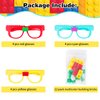 Hxezoc 12 Pcs DIY Building Bricks Glasses Building Blocks Games for Kids Creative Building Block Birthday Party Favors, Carnival Party Games Supplies