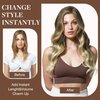 GOO GOO Clip in Hair Extensions Real Human Hair, 18inch 120g 7Pcs, 9/60 Balayage Ash Brown to Platinum Blonde, Remy Human Hair Extensions Clip ins for Women, Natural Human Hair