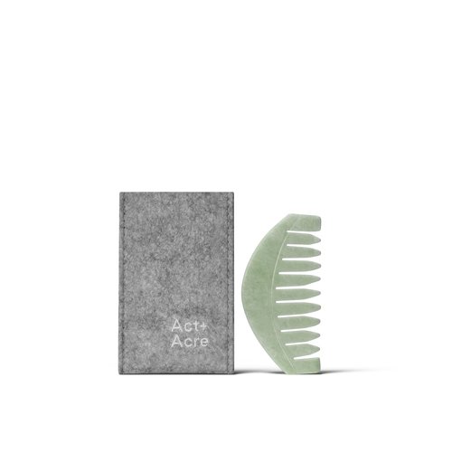 Act + Acre Scalp Gua Sha Tool - Wide Tooth Hand Held Comb - Perfect Natural Stone Massager Tool - Stimulates the Scalp - Promotes Thicker and Fuller-Looking Hair.