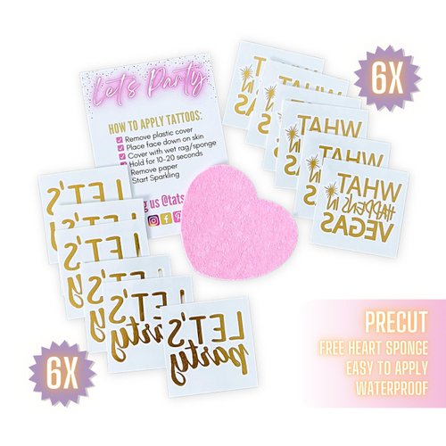 Tats4now / Vegas weekend, Whats happens in vegas, Vegas themes party favors, Gold vegas party favors, Girls weekend in Vegas party favors, Long lasting and waterproof