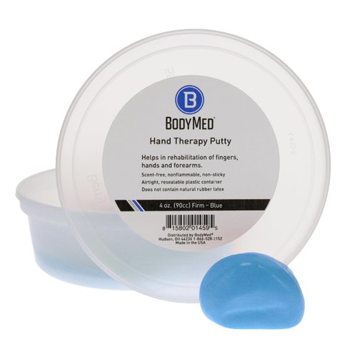 Body Sport Standard Hand Therapy Putty, Blue, 4 Oz., Firm, Strengthening Therapy Putty for Physical Rehabilitation