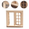 Wooden Window for Dollhouse, Miniature Window Frame Mini Furniture Doll House 1:12 Dollhouse Wooden Doors Miniature Furniture Doll Craft Window Frame Model Decoration