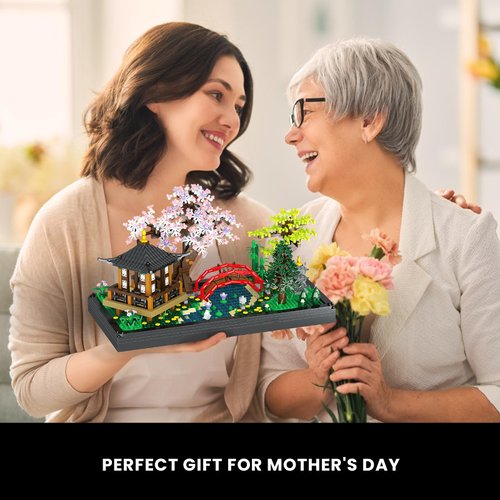 Cherry Blossom Bonsai Tree Micro Building Sets, Creative Japanese Tranquil Garden Building Blocks for Adults, Sakura Flowers and Plants Display for Home Decor, Mother's Day Decorations - 2280PCS