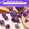 15 Pieces Complete Polyhedral Dice Set D3-D100 Spherical RPG Dice Set in Opaque Black, 100 Sides Dice Set for Role Playing Table Games Party Supplies (Purple and White)