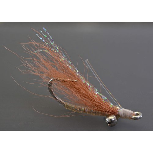 Crazy Charlie Bonefish Fly Fishing Flies - Tan- Mustad Signature Duratin Fly Hooks - 6 Pack (Hook #6)