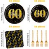 BQK 96 Pcs 60th Birthday Plates and Napkins 60th Birthday Decorations for Men 60th Birthday Party Favors 60th Birthday Party Supplies