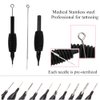 Autdor Tattoo Needles and Tubes Combo - 20Pcs Disposable Tattoo Tubes with Matching Mixed Tattoo Needles 3RL 5RL 7RL 9RL 5RS 7RS 9RS 5M1 7M1 9M1 for Tattoo Supplies Tattoo Machine (Black+Black-20pcs)