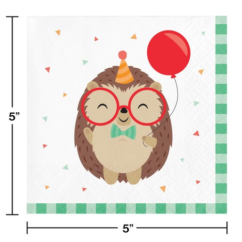 Hedgehog Party Beverage Napkins, 16 ct