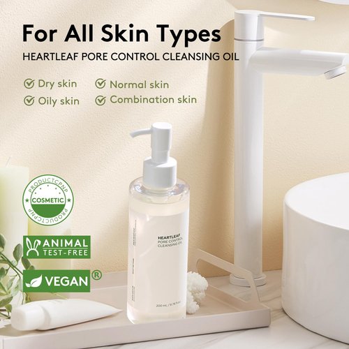 NAILKISS 200ML Deep Cleansing Oil, Pore Control Oil Cleanser for Face, Makeup Blackhead Remover Oil, Korean Skin Care