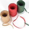 Raffia Ribbon, 3 Rolls 984 Feet Red Green Natural Christmas Ribbon for Gift Wrapping, Craft Paper Twine for Gifts, Pastry Boxes, Holiday Decor, Crafting (328Feet / Roll)