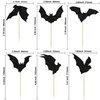 Gyufise 24Pcs Halloween Bat Cupcake Toppers Glitter Bat Halloween Cake Decorations for Bat Theme Halloween Party Cake Decorations for Baby Shower Kids Birthday Party Supplies