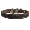 Brown Real Leather Dog Collar 9.5"-13" Neck Size, 1/2" Wide Yorkshire Terrier, Puppies