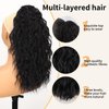 ORSUNCER Claw Clip Ponytail Extension 18" Curly Wavy Pony Tails Hair Extensions Layered Natural Looking Clip on Ponytails for Women Synthetic Hair Extensions (Black)