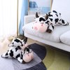 Jensquaify Cow Stuffed Animals, Cute Cow Plush Pillow Toy Cow Plushie Throw Pillow Gifts for Kids, 11.8"
