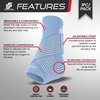 Sleeve Stars Ankle Brace for Sprained Ankle, Plantar Fasciitis Relief Ankle Support for Women, Ankle Compression Sleeve w/ Strap (Single/Light Blue)