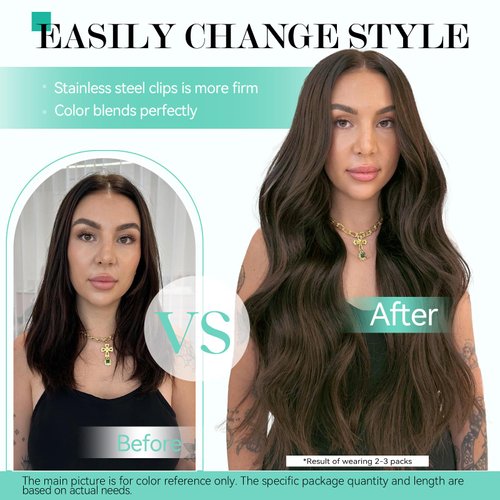 Ukira Brown Clip in Hair Extensions Real Human Hair, 18 Inch 70g 7pcs Medium Brown Hair Extensions Clip ins for Women, Ntural Straight Remy Human Hair Extensions Brown Hair Extensions