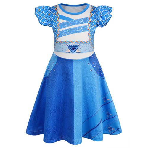 Sukyfecde Descendants Rise Red Costume Chole Dress Princess Dresses for Toddler Girls Halloween Costumes Birthday Party Role Play Outfits 4t Blue