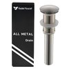 Yodel Faucet Bathroom Sink Drain Without Overflow - 1 5/8" Drain Opening - Pop Up Vessel Vanity Drain,Brushed Nickel,YDPOP-1