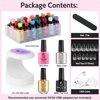 LAVENDER VIOLETS Gel Nail Polish Kit with U V Light - Christmas Gel Colors, LED Nail Lamp, Nail Extension Starter: 240 Short Almond Tips, Nail Glue, Base Coat, Glossy/Matte Top Coat VC17