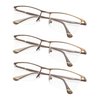 Gr8Sight Half-Rim Reading Glasses 3-Pack with Spring Hinges Brown