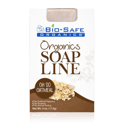 Bio-Safe Organics Organic Natural Oh So Oatmeal Shampoo Soap Bar with Coconut & Rosemary | Exfoliating Beauty Bar Enjoy Healthy Skin | Gentle Care for Sensitive Skin | Handmade in USA | 4 Oz/6 Pack