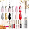 Beetles Gel Polish 6 Pcs Black White Red Gold Silver Glitters Colors Paint Swirl Built Thin Brush in Bottle Soak off Uv Led Lamp Nail Art Liner Gel Polish Set
