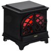 LUOZZY 1:12 Dollhouse Fireplace with LED Light Miniature Dollhouse Furniture Accessories, Black