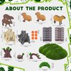 Simgoing 29 Pcs Mini Capybara Figures Toy Playset, Capybara Animal Figurines Statue Fall Trees Artificial Tree Stump Fake Mountain Artificial Moss Rocks Oranges for Capybara Gifts Birthday Decoration