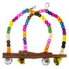 HONBAY Wooden Bird Swing Perch Parrot Hanging Toy for Small Sized Birds