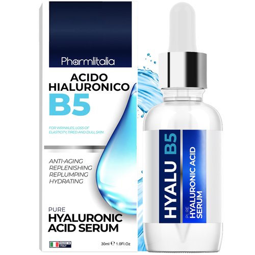 Pure Hyaluronic Acid Serum for Face with Vitamin B5, Acido Hialuronico, Hydrating Serum for Sensi...