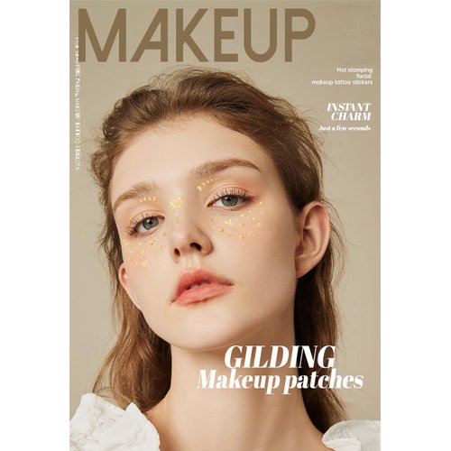 Gold Glitter Freckles Temporary Face Fake Tattoos For Women, Sparkle Waterproof Makeup Patches, Glow Up Faux Buttiflies Speckles - 10 Count