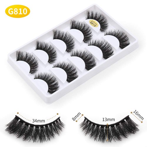 Vayator 10 Pairs/Set 3D Mink Lashes Natural False Eyelashes Dramatic Volume Fake Lashes Makeup Eyelash Extension Silk Eyelashes (G806)
