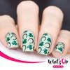 Whats Up Nails - Saint Patrick's Day Nail Vinyl Stencils 4pcs (Clover Field, Shamrock, Saint Patrick's, Luck Nail Stencils) for Saint Patrick's Day Nail Art Design