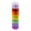 GMS 7 Day Stackable Pill Organizer for Medications, Vitamins, and Supplements | Includes 2 Lids and 7 Day Adhesive Labels | Small (Rainbow) 6 3/4 Inches in Height, 1 5/8 Inches in Diameter