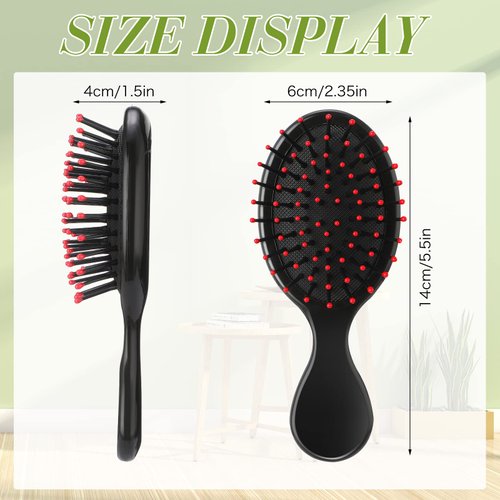 Honeydak Hair Brush, 12 Pieces Mini Wet Hair Brush Travel Detangling Brush Soft Bristles for Most Hair Types, Kids Hair Brush, Vivid Colors, Portable, Lightweight