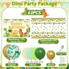Dinosaur Birthday Decorations,Dinosaur Birthday Party Supplies - Balloons Arch Garland Kit,Happy Birthday Dinosaur Backdrop,Dinosaur Tablecloth for Dinosaur Party Decorations for Boys Girls Birthday