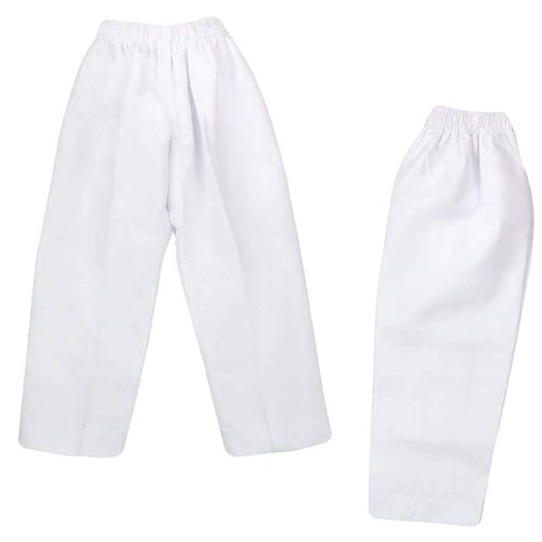 NAMAZU Karate Pants for Kids and Adult 7oz Ploy/Cotto Lightweight Student Karate Gi Pants Elastic Waist Martial Arts Pants White