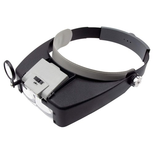 Zega Crafts Headband Magnifier w/ 3 Multi-Depth Magnifying Lenses & Detachabe Worklight