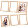Exceart 6Pcs 1/12 Wood Dollhouse Furniture Unfinished Mini Photo Frame Artificial Miniature Scene Model DIY Wall Art Painting Toys for Nursery Room Photo Props